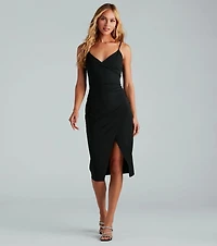 Simply Stylish Wrap-Front Midi Dress
