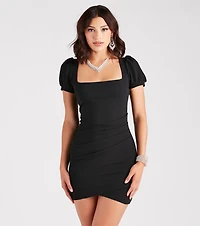 Perfect Puff Sleeve Crepe Mini Dress