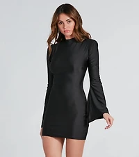 All For The Drama Bell Sleeve Mini Dress