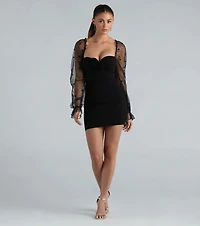 Simply Lovely Crepe Rosette Mini Dress