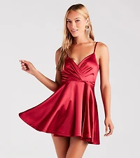Stunning Style Satin Skater Dress