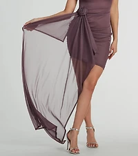 Love Like This Rosette Mesh Mini Dress With Train