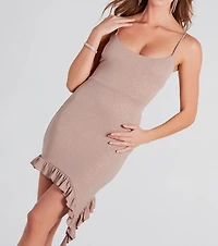 Too Fabulous Glitter Ruffle Mini Dress