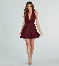 Fun And Flirty Halter Neck Skater Dress