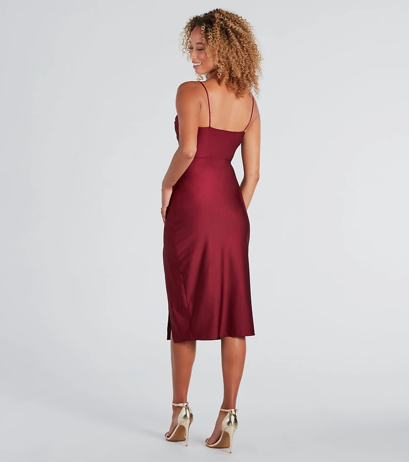 Sleek And Smooth High Slit Midi Dress