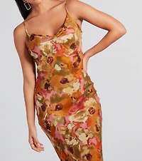 Simply Fine Floral A-Line Midi Dress