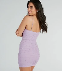 Statement Pearls Sweetheart Mini Dress