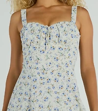 Love's The Air Floral Chiffon A-Line Dress