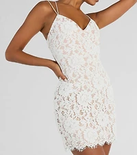 Major Swoon Strappy Back Lace Mini Dress
