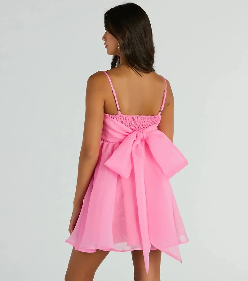 Babe Of The Hour Sleeveless Bow Back Babydoll Dress