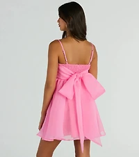 Babe Of The Hour Sleeveless Bow Back Babydoll Dress