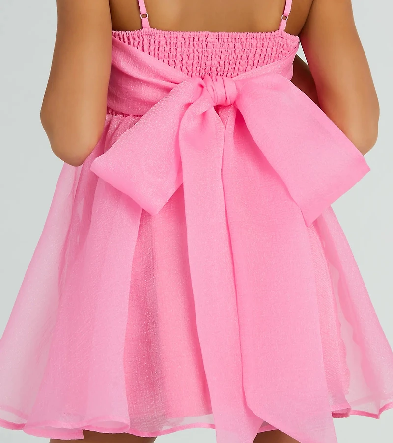Babe Of The Hour Sleeveless Bow Back Babydoll Dress