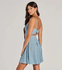 Spectacular Twirl Glitter Skater Dress