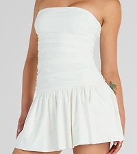 Covetable Charm Strapless Mini Skater Dress