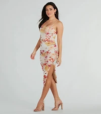 Blossom Style Mesh Floral Midi Dress