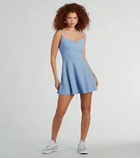 Let It Glow Glitter Rhinestone Skater Dress