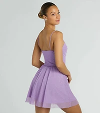 Ready To Shine Glitter Short Skater Dress