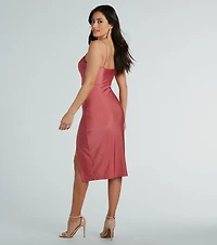 Sleek And Smooth High Slit Midi Dress