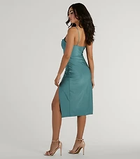 Sleek And Smooth High Slit Midi Dress