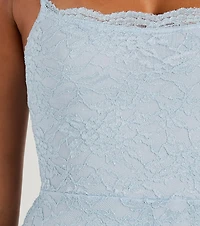 Modern Love Lace-Up Lace Glitter Mini Dress