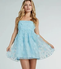Look So Sweet Floral Applique Skater Party Dress