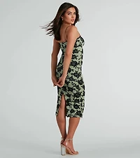 Irresistible Romance Rose Velvet Lace Midi Dress