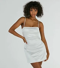 Day Glow Satin A-Line Short Dress