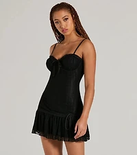 Tempting Allure Sweetheart A-Line Lace Mini Dress