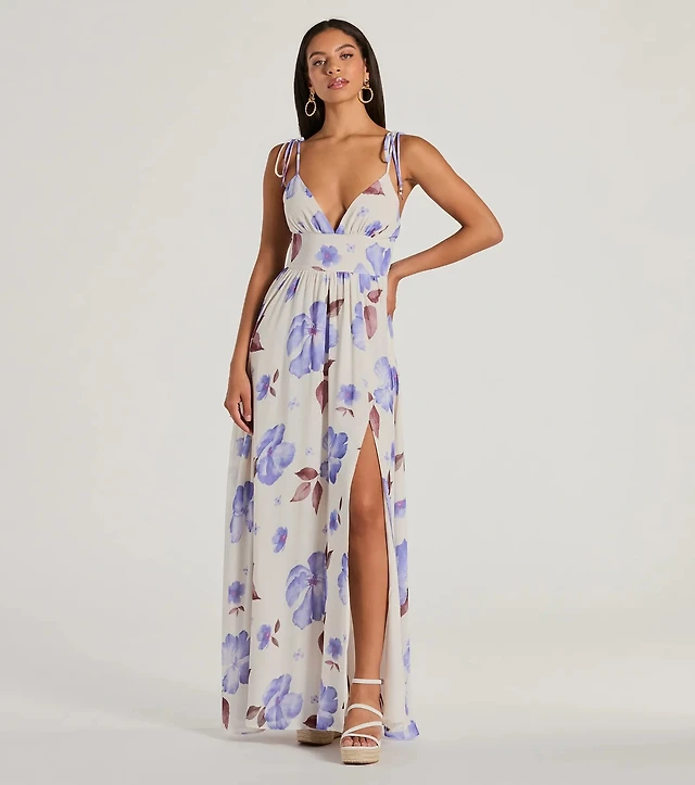 sachin and babi light blue dress Dolce & Gabbana Long Floral- Chiffon Dress main image 0