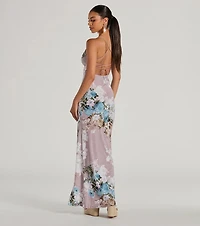 Blooming Floral Knit Maxi Dress