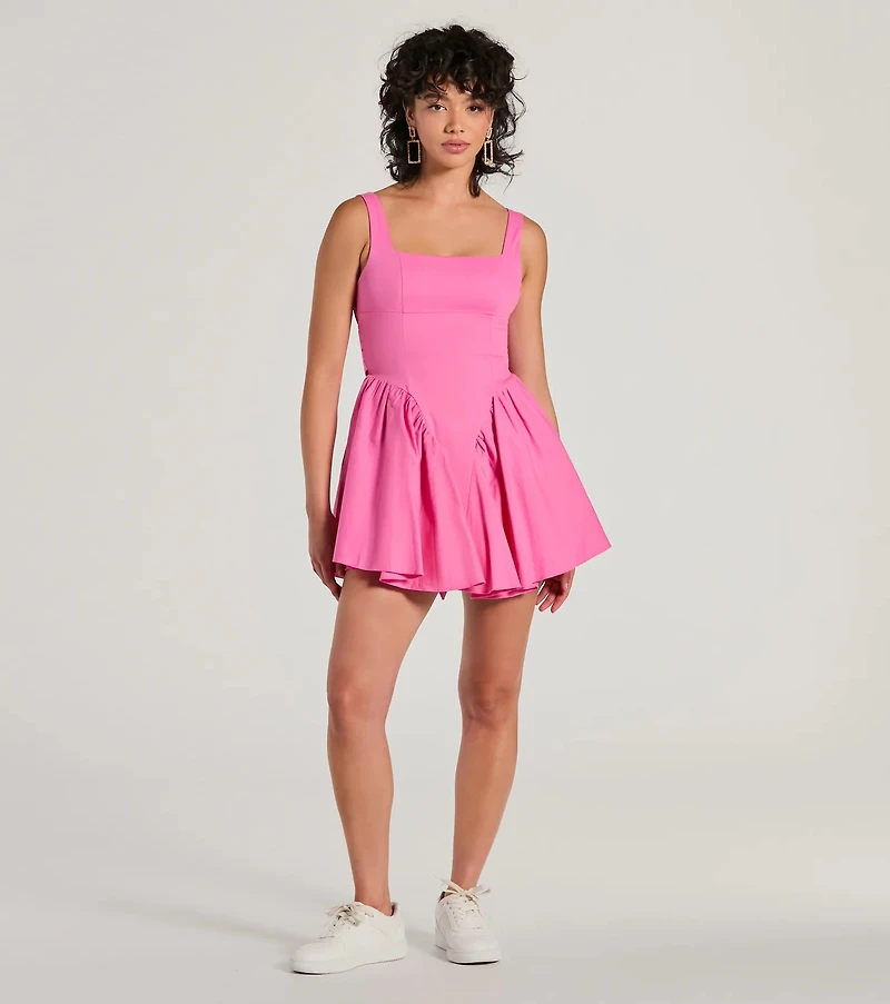 Stunning Sweetie Open Back Bow Skater Dress