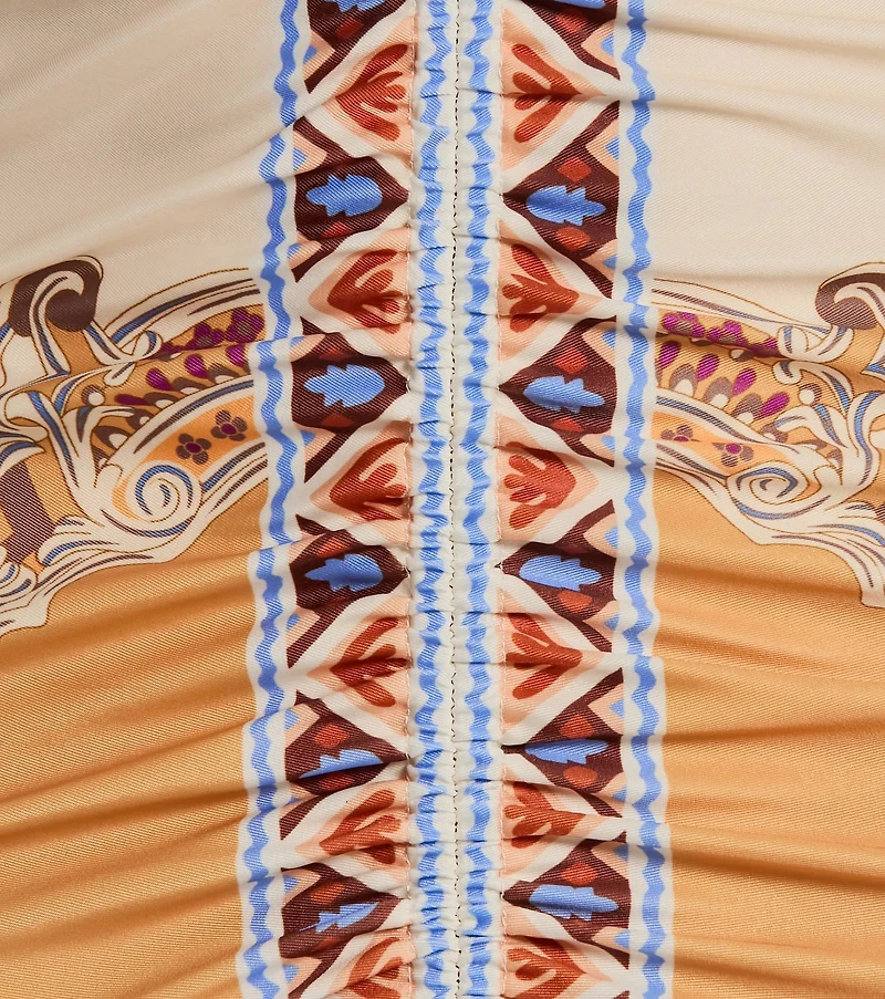 Vibrant Side Geometric Print Bodycon Midi Dress