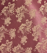 Tied To You Lace Trim A-Line Floral Satin Dress