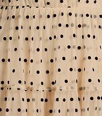 Timeless Look Bow Strap Polka Dot Tulle Midi Dress