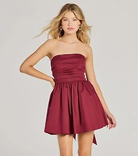Harper Strapless Tie-Back Skater Party Dress