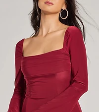 Pretty Style Bell Sleeve A-Line Mini Dress