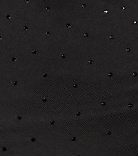 Trendy-Glam Rhinestone Mesh Drop Waist Mini Dress