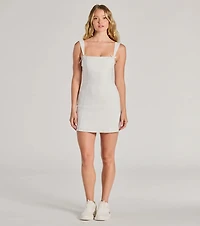 Effortless And Chic Bow Trim Mini Dress