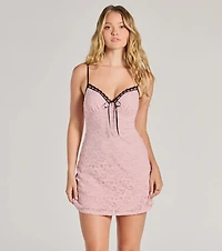 Ray Of Romance A-Line Lace Mini Dress