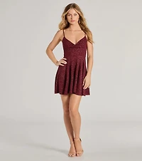 Spectacular Twirl Glitter Skater Dress