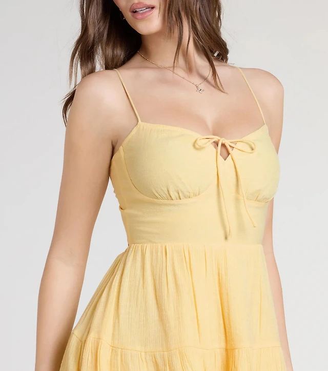 yellow backless skater dress Yellow Skater Short Dress