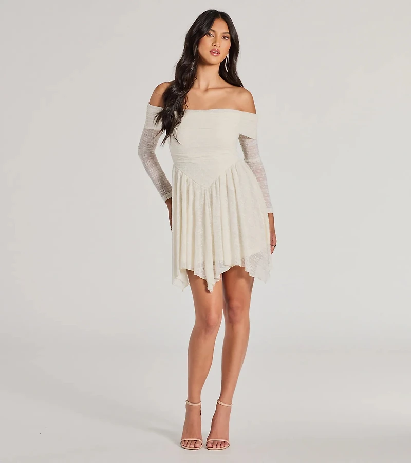 Bohemian Chic Lace Off-The-Shoulder Skater Dress