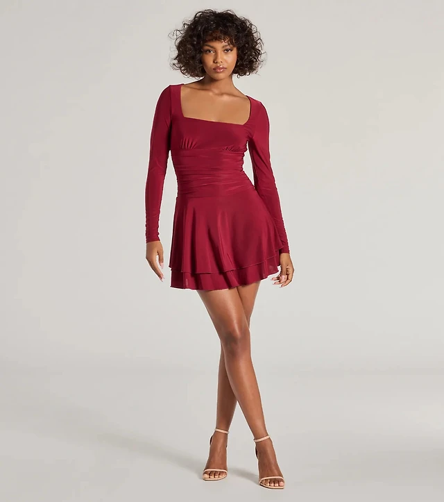 long sleeve lace skater dress Forever Yours Lace Long Sleeve Skater Dress