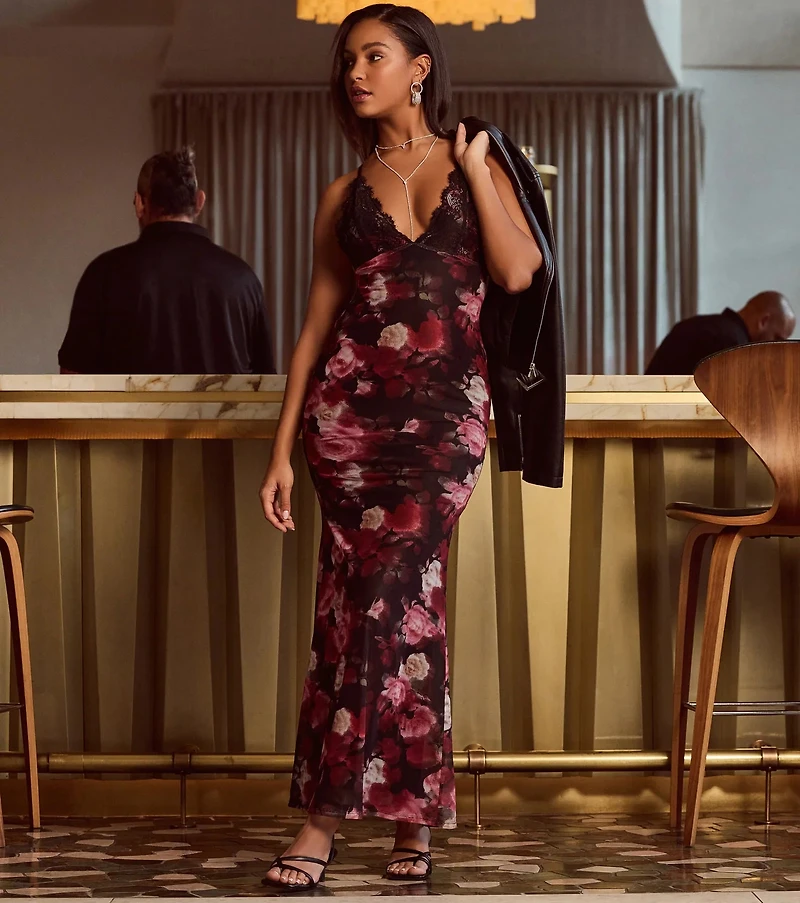 Whimsical Blooms Sleeveless Floral Maxi Dress