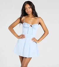 Such A Sweetheart Corset Lace-Up A-Line Short Dress