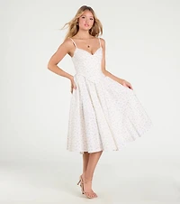 Dream Of Me Corset Lace-Up Floral Midi Dress