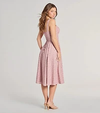 Sweet Spice Corset Lace-Up Floral Midi Dress
