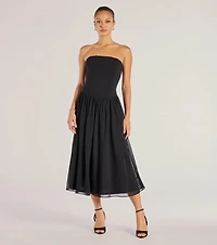 Stylish Moment Drop Waist A-Line Midi Dress
