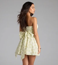 Sunny Chic Floral Strapless Skater Dress