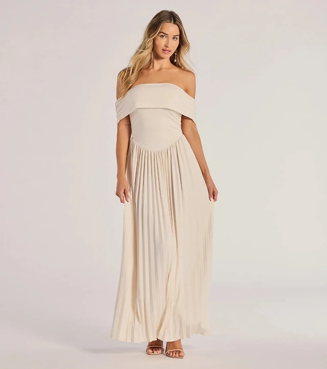 chinese dress ladies Imogen Off Shoulder Slinky Maxi Dress / Lemon | Meshki